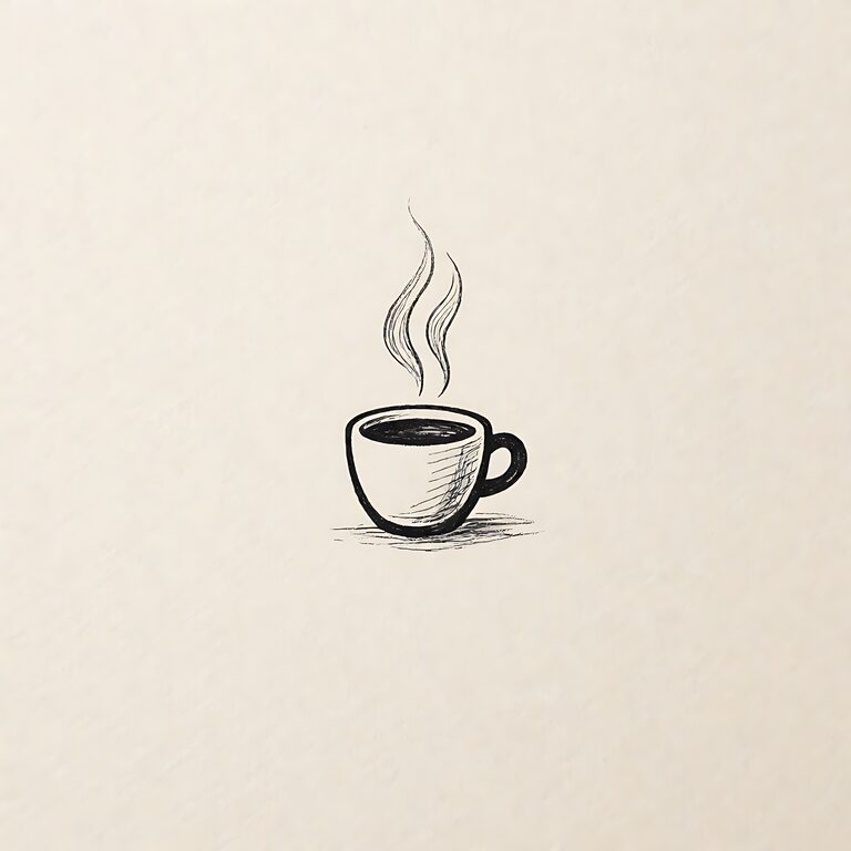 Logo de café em estilo rascunho, gerado com Agnes Image 2.5 Flash